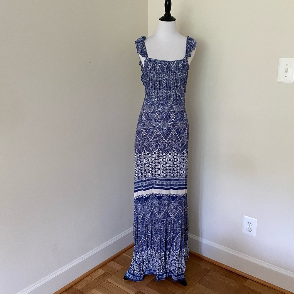 NWT Auguste the Label x Revolve Blue White Printed Maxi Dress – Size 8
